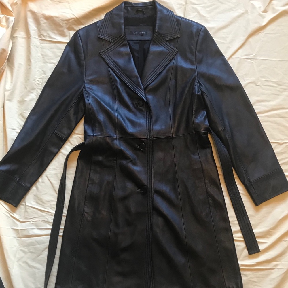 ❗️SALE❗️Valerie Stevens Leather Trench Coat